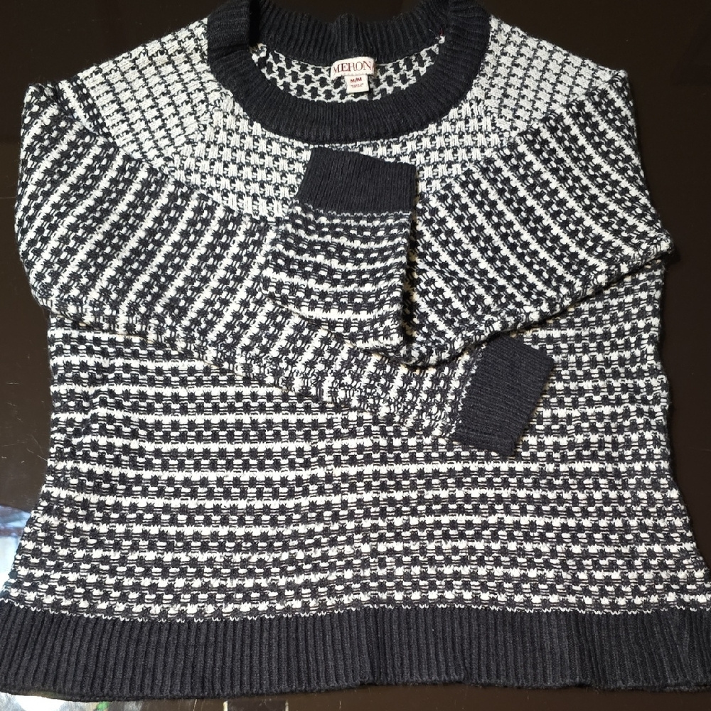 Merona Black and White Knit Sweater